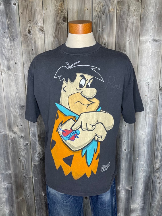 VINTAGE 1990s Fred the Flintstones T-shirt 1993 / Anime