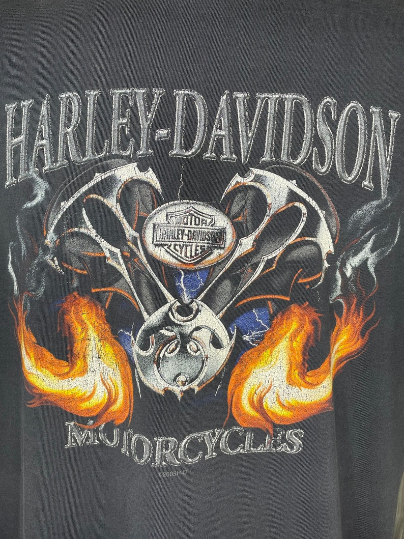 Maillot Cycliste Vintage Harley Davidson Années 90 – Taille L – Flammes