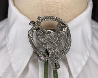 VINTAGE 1980-tals Saddle and Lasso Bolo slips / Western / Cowboy / Texas / Cowgirl / Rockabilly / Country / Teddy Boy