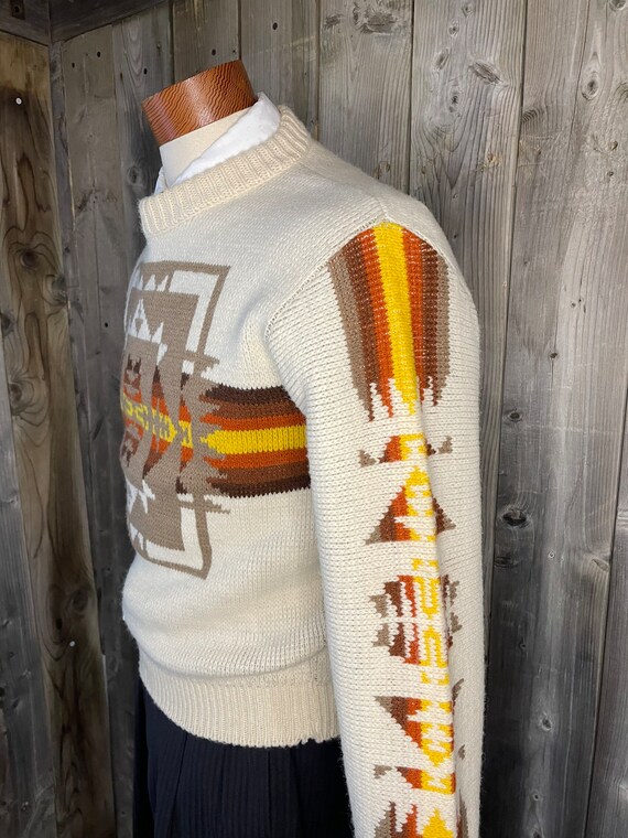 VINTAGE 1970s JCPenney Sweater Navajo Pattern / N… - image 7