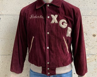 VINTAGE 1950s Park Regal Corduroy Varsity Jacket / Letterman Jacket / Quilted / Club Jacket / Rocker / Hot Rod / Chain Stitch / True Vintage