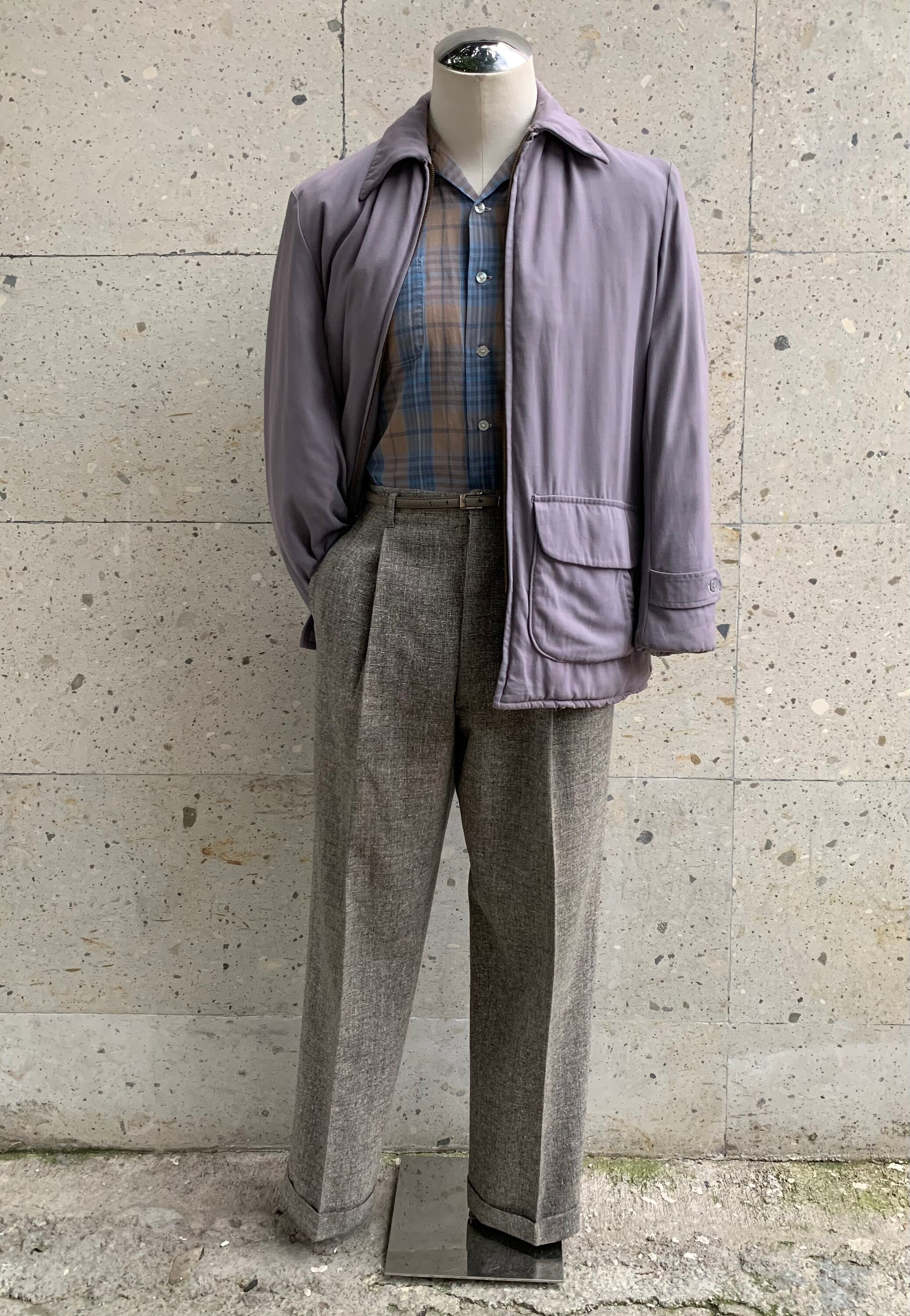 Y*n様 ビックサイズ‼️50s 60s Gabardine jacket リバ 1950's Two Tone Green Reversible Gabardine Ricky Jacket Size