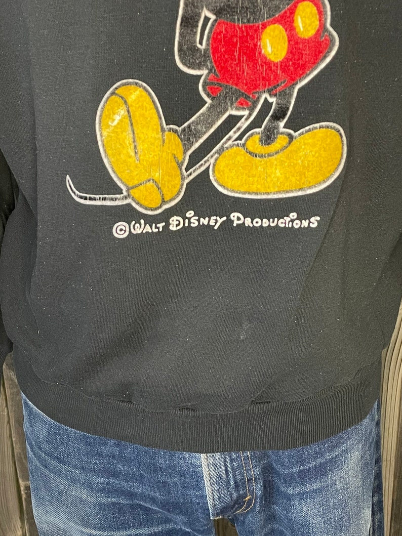 VINTAGE 1980s Mickey Mouse Crewneck Sweatshirt / Velvet / Walt Disney ...