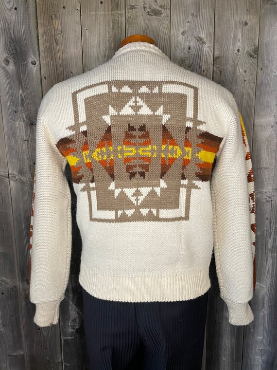 VINTAGE 1970s JCPenney Sweater Navajo Pattern / N… - image 5