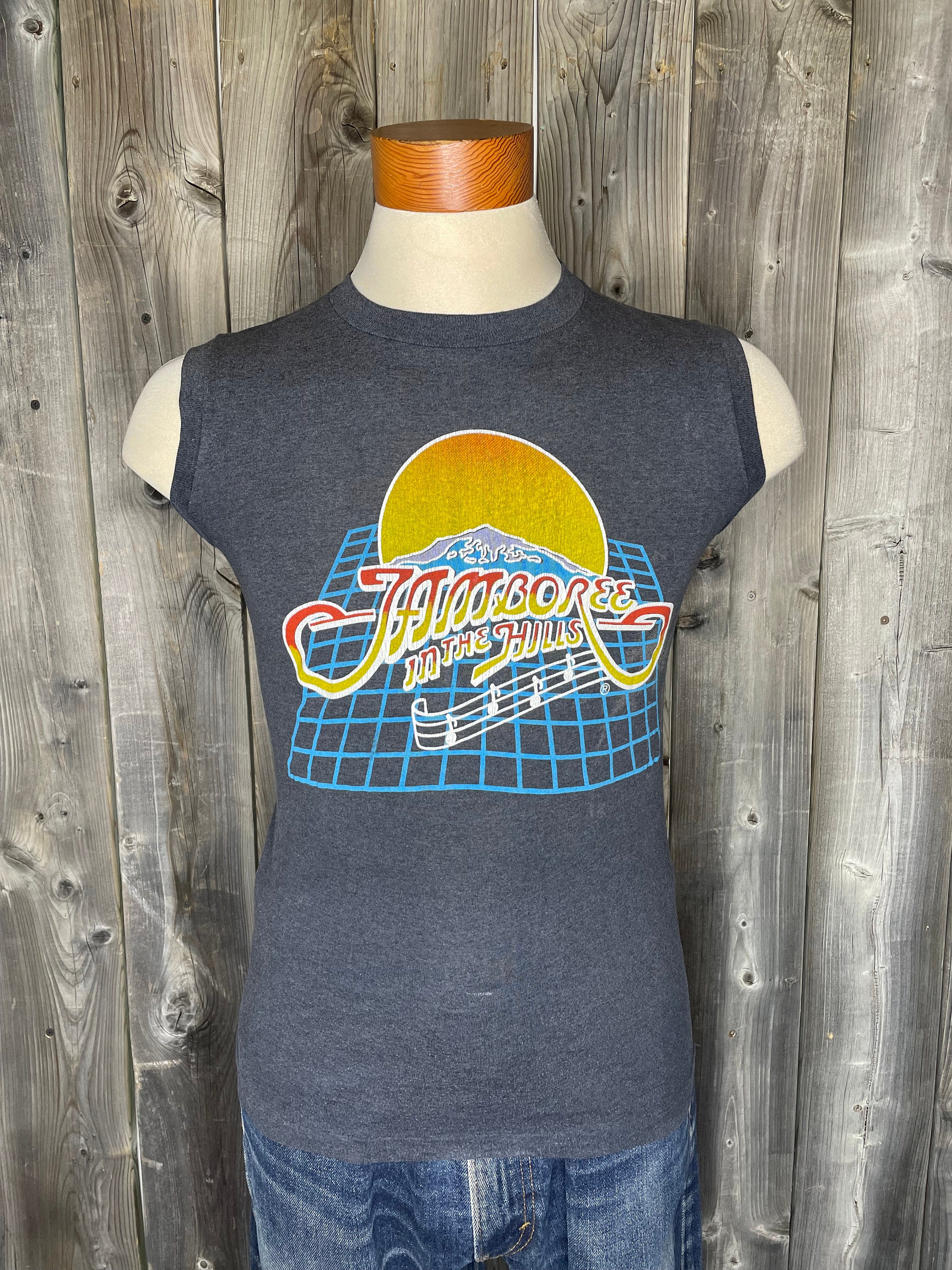VINTAGE 1980s Jamboree In The Hills T-shirt / Sleeveless / Muscle Shirt / Country Music Festival / Morristown / Ohio / U.S.A / Single Stitch
