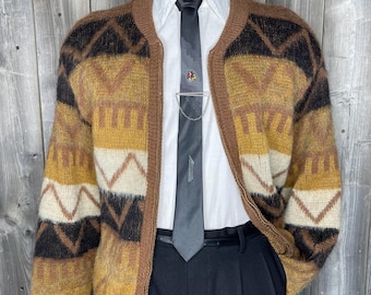 VINTAGE 1950s Mohair Cardigan / Menswear / Formal / Casual / Office / Rockabilly / Cardigan / Preppy / Fall / True Vintage