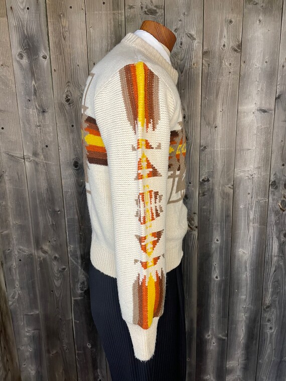 VINTAGE 1970s JCPenney Sweater Navajo Pattern / N… - image 6
