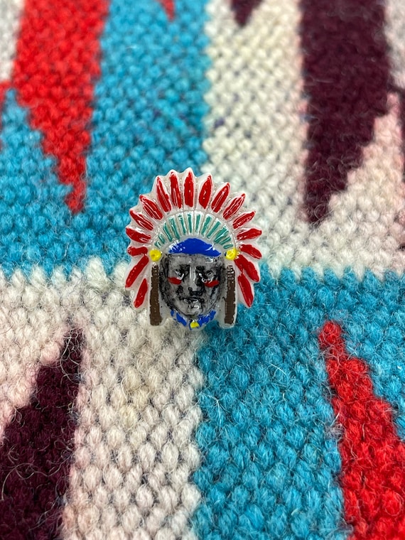 Vintage Style Chief Native Pin Brooch / Hand Made… - image 2