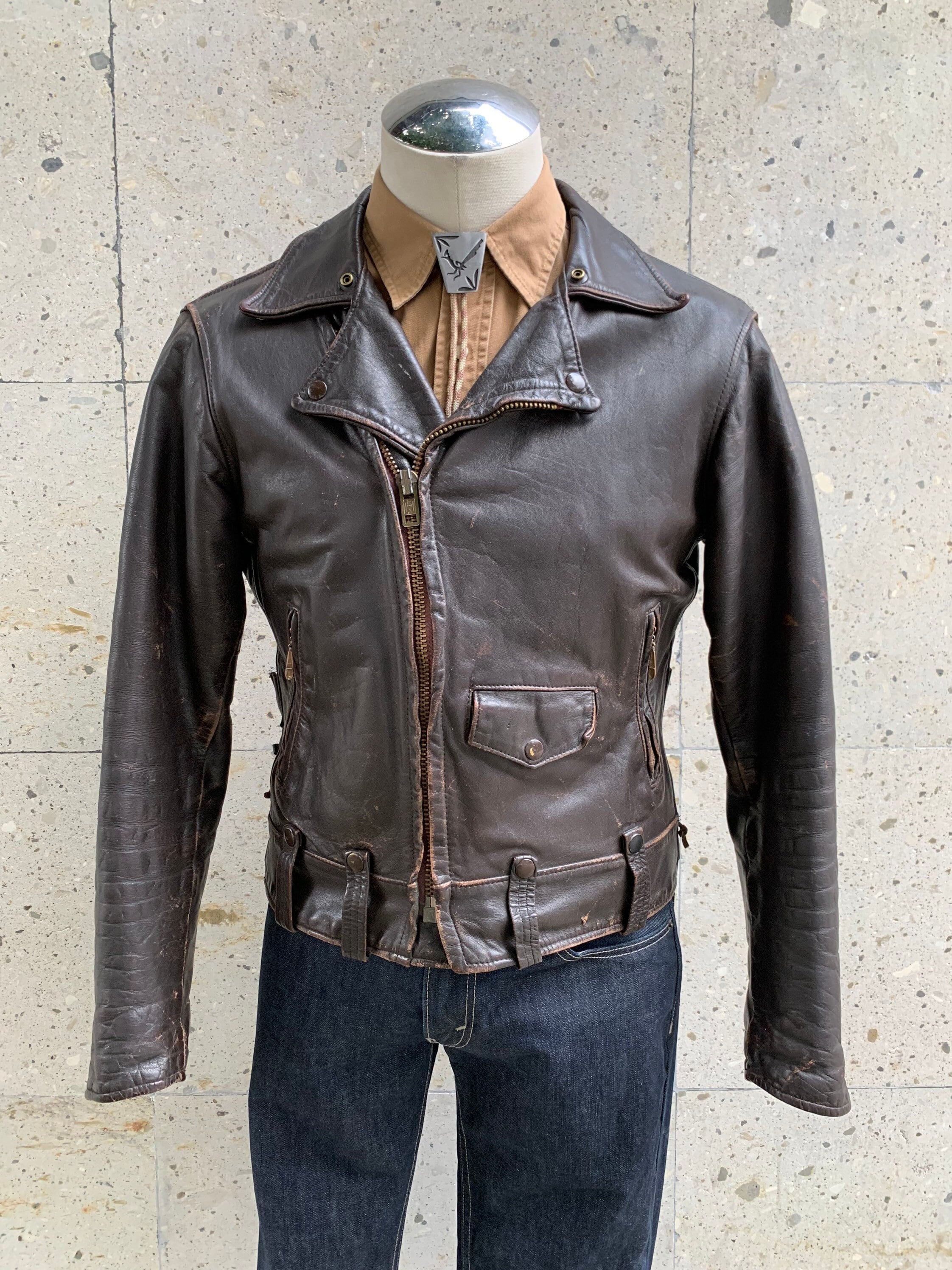 East West Musical Instruments Leather Jacket Vintage Moto
