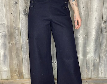 1960s US Navy Bell Bottoms: Vintage High Waisted Sailor Trousers