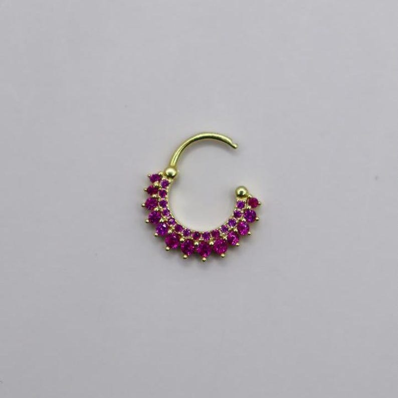 Daith Piercing Pink Ear Piercing Daith Gold Piercing Ear Gold Pink 925