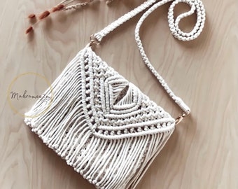 handmade macrame bag l shoulder bag l boho l clutch l handbag l pouches l personalized l gift