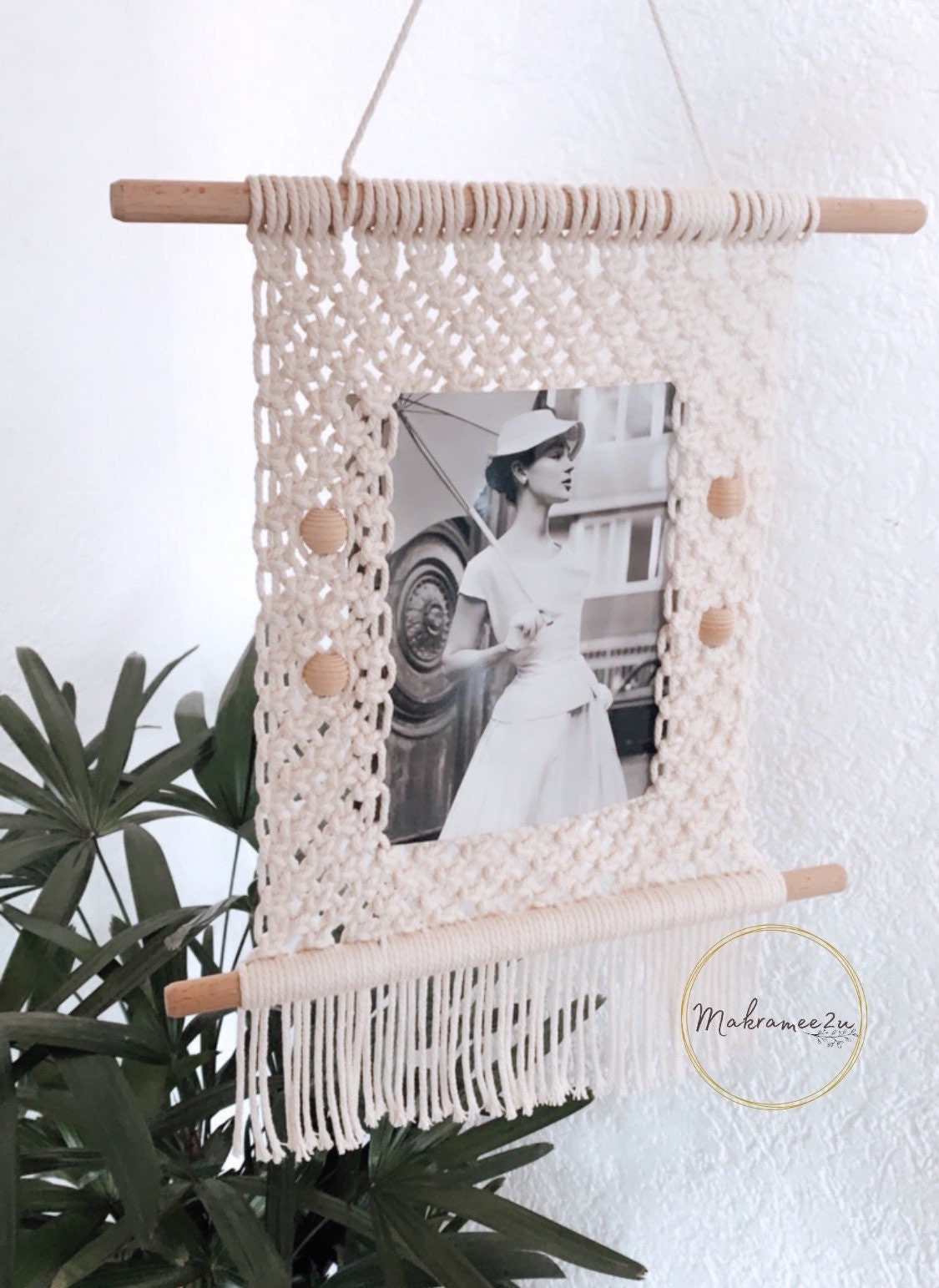 Macrame picture frames handmade 3 mm yarn personalized Etsy