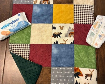 Portable Baby Mat: Wilderness Theme Baby Quilt