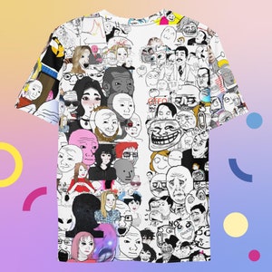 Rage comics vs wojak meme graphic t-shirt
