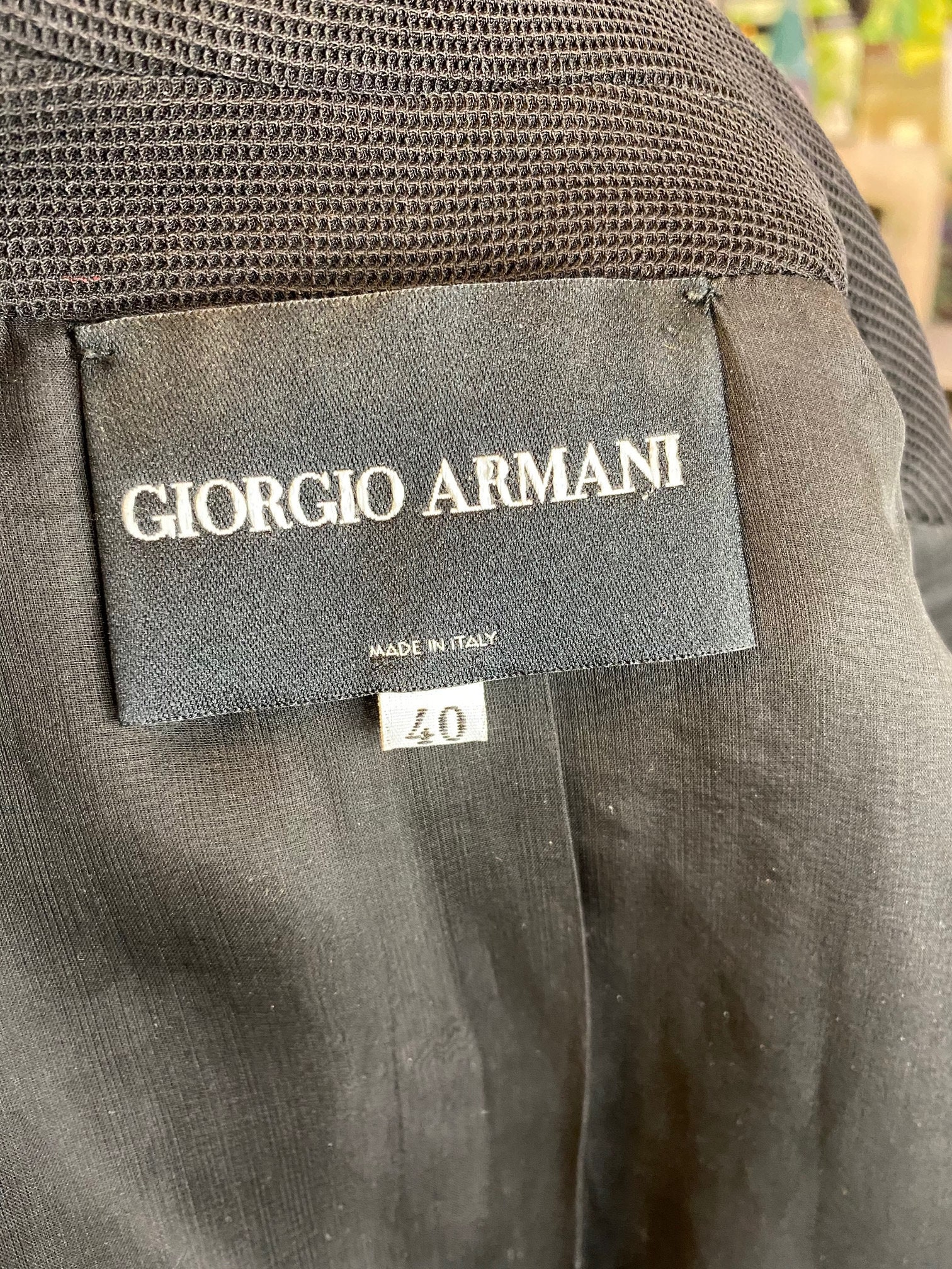 GIORGIO ARMANI black silk power suit designer Italian size 40 | Etsy