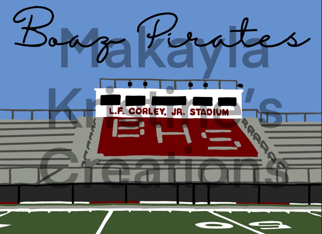 Boaz Pirates Football Stadium Digital Download Etsy