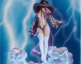QB Works - The Storm Sorceress / 3D Miniature for Wargaming and Tabletop, DnD, Fantasy