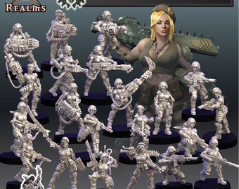 Pin Up Corps - Infantry / 3D Miniatures for Wargaming and Tabletop, Sci-Fi, Grimdark