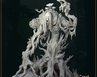 Beyond the Evergreen Forest - the Forest Spirit / 3D Miniature for Wargaming and Tabletop, DnD, Fantasy, HdR