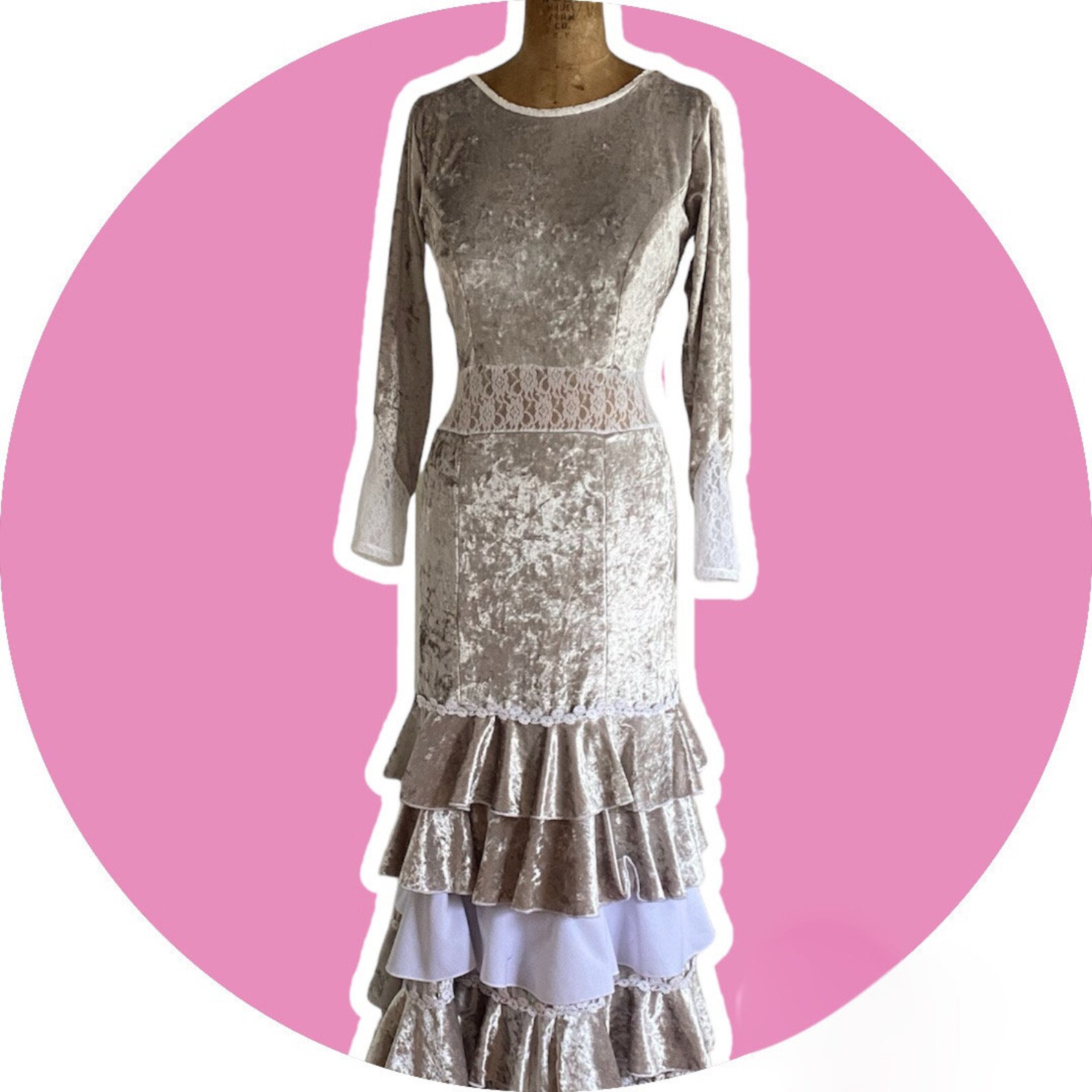 SHAPED WAISTBAND DRESS WITH GATHERED SLEEVES FLAMENCO FOLKLORE