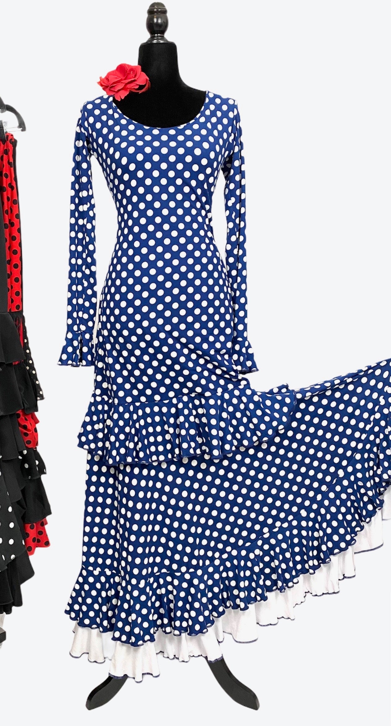 Flamenco Dress Blue With White Polka 