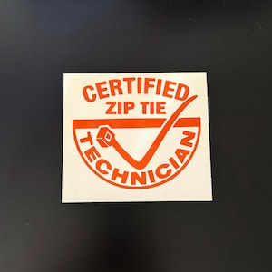 Funny Zip Tie Technician Car Decal, Built Not Bought, JDM Tuner Drift Sticker