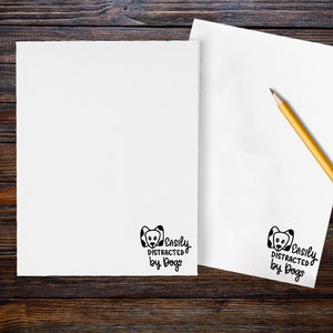 Easily Distracted By Dogs, Dog Lover, Notepad, Office Supplies, Dog Mom, Dog Dad, Stationary, New Dog Gift, Small Gift