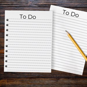 Dog Notepad, To Do List, To Do Notepad, Dog Lover Notepad, Paw Print List Paper