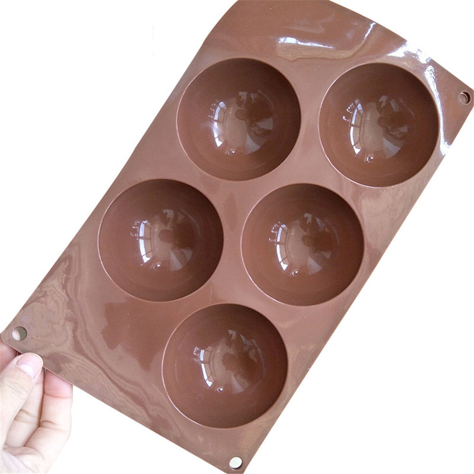 Round Shape Cake Mold Brown Half Ball Sphere Silicone Mold for