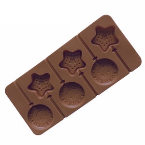 CLZOUD Silicone Food Molds DIY Candy Lollipop Molds Chocolate Candy Molds  Sugar Lolly Cake Bakeware Silica Gel 