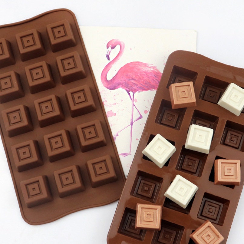 Square Shape Silicone Chocolate Mold Cupcake Decorating Transfer Sheet Mould  DIY Chocolate Garnish for Dessert 