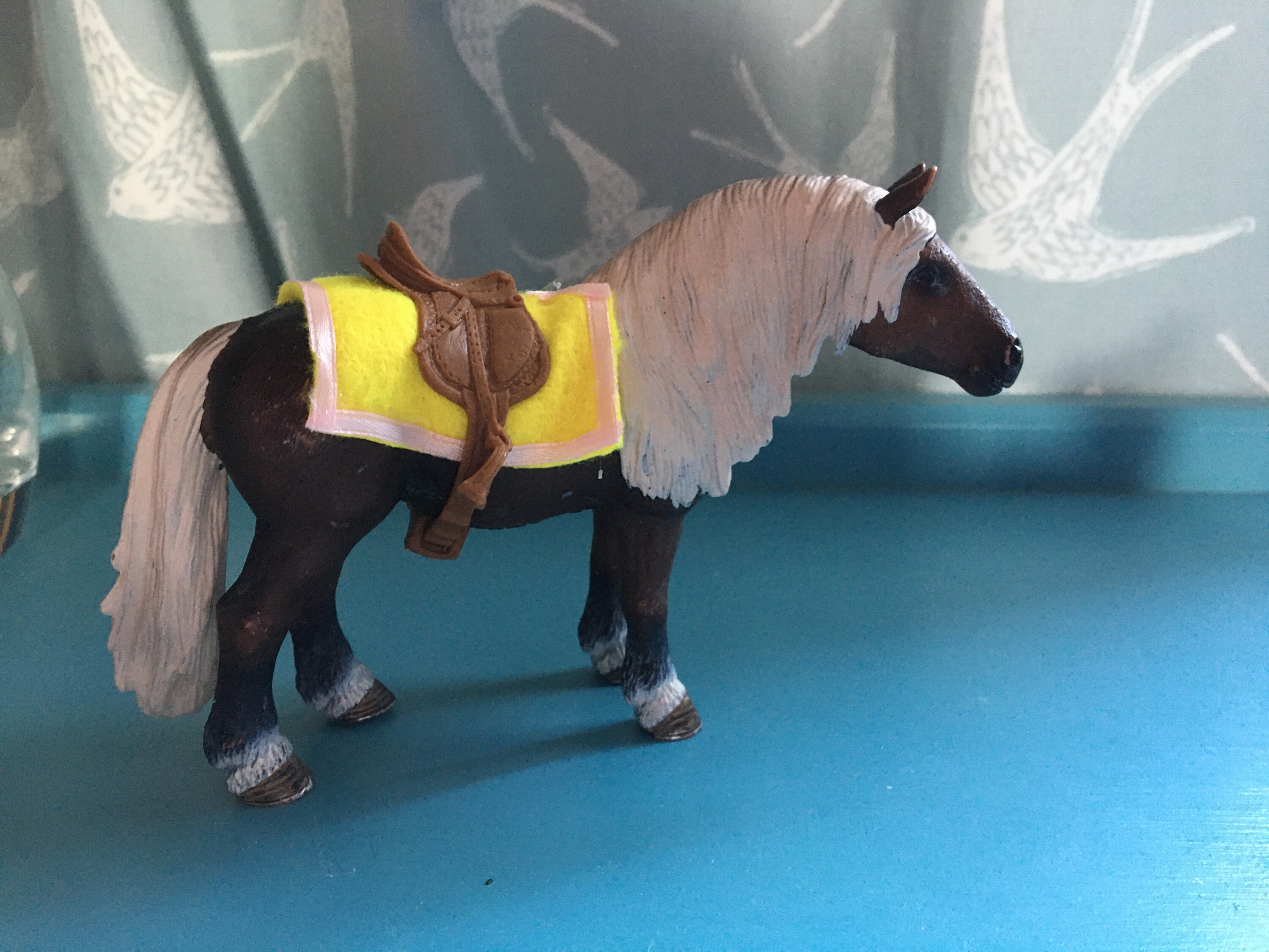 Schleich horse tack personalised yellow saddle pad Etsy