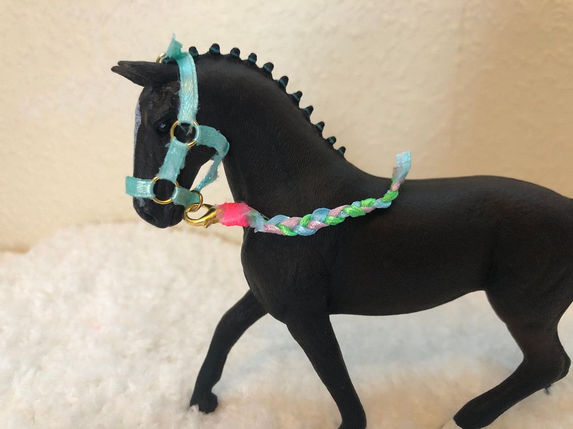 Schleich horse tack blue and green stable set Etsy