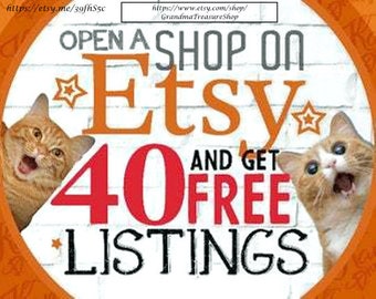 Get 40 Free Listings, 40 free listings link,Sell on etsy,40 free listings Start etsy shop,Etsy Referral Link,New Etsy Store,40 Listings free