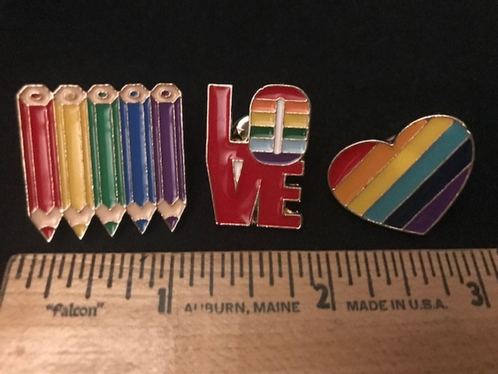 SET of 3 LGBTQ.Piece Rainbow Pride Pin Enamel Pin Gay Lesbian Etsy