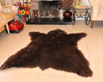 5' 6' California Grizzly Accent Bearskin Rug Synthetic Faux Fur Accent Decors
