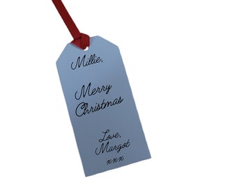 Red Metallic Personalised Christmas Gift Tags
