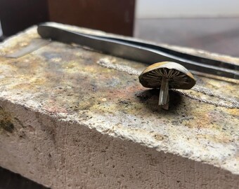 Silver Mushroom Pendant Hand Fabricated