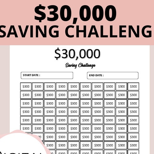 30000 Savings Challenge House Saving Tracker Financial | Etsy