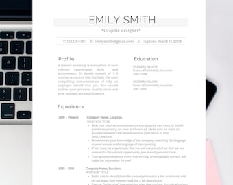Professional Resume Templates for Word, Modern CV Template, Cover Letter Template, Editable Resume Word Template, Instant Download CV004
