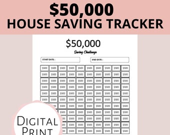 Save Money Challenge, 50k Savings Challenge, Monthly Budget