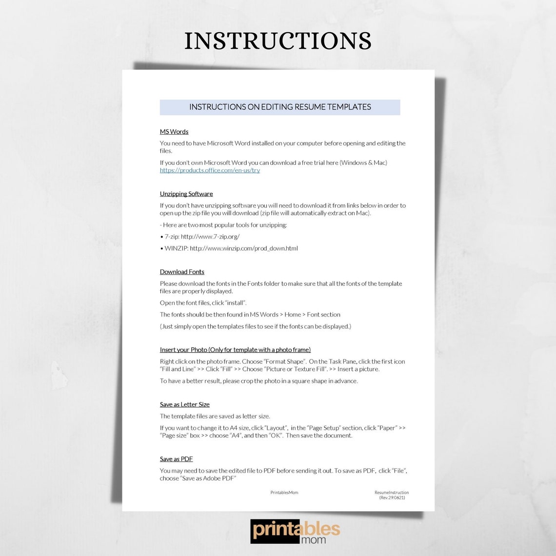 Simple Resume Template for Word - Il 1140xN.3198829496 C4qk 