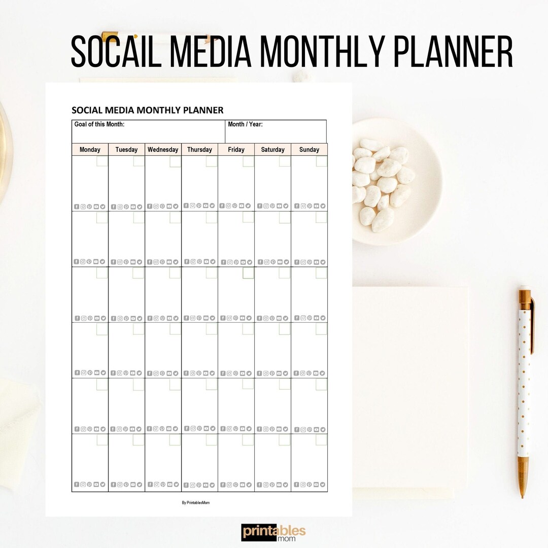 social-media-calendar-monthly-schedule-social-media-content-planner-monthly-planner-fillable-pdf-social-media-schedule-printable-pla14-etsy
