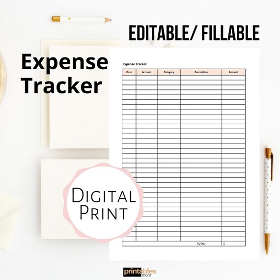 Editable Expense Tracker Printables Instant Download | Etsy