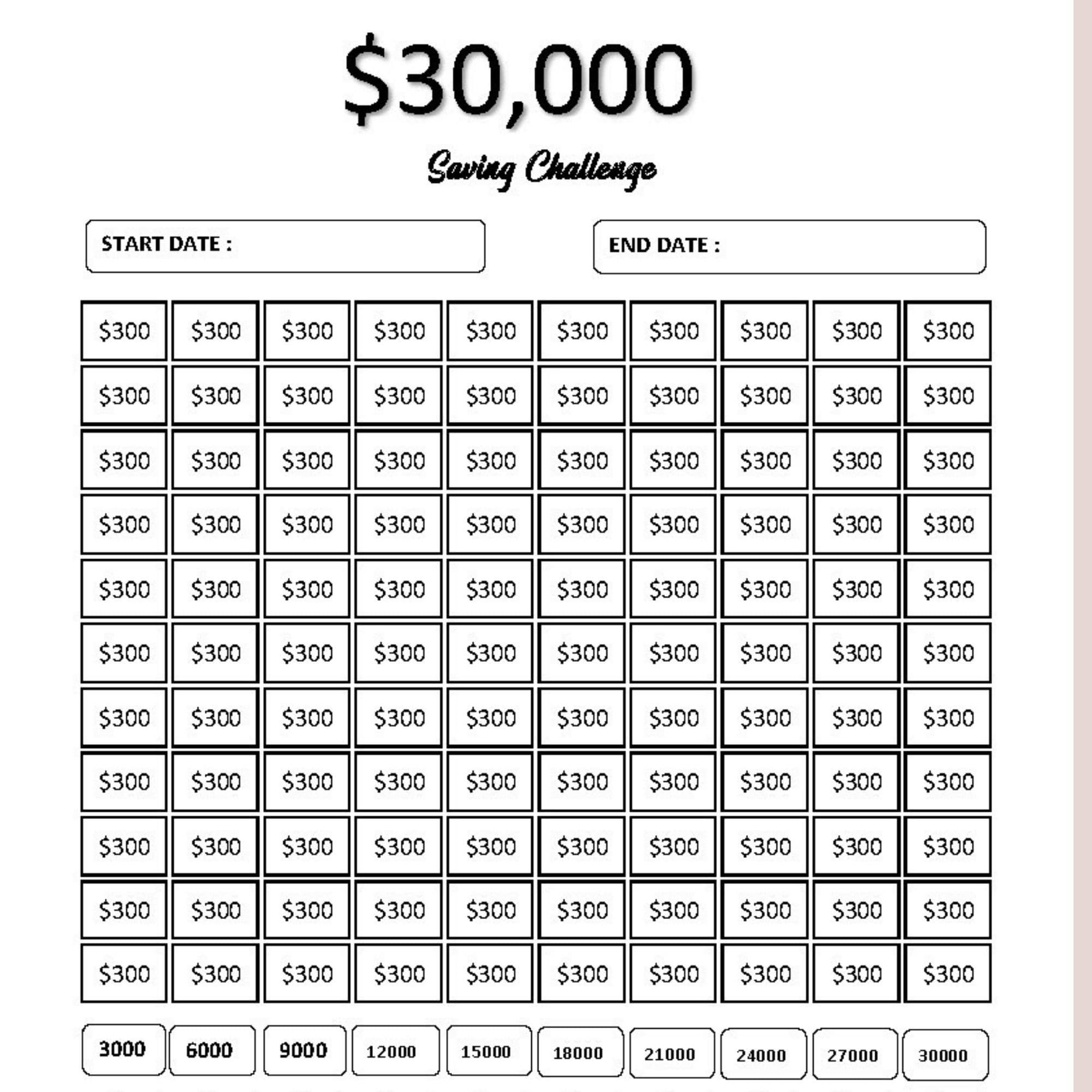 30000 Savings Challenge House Saving Tracker Financial Etsy Australia