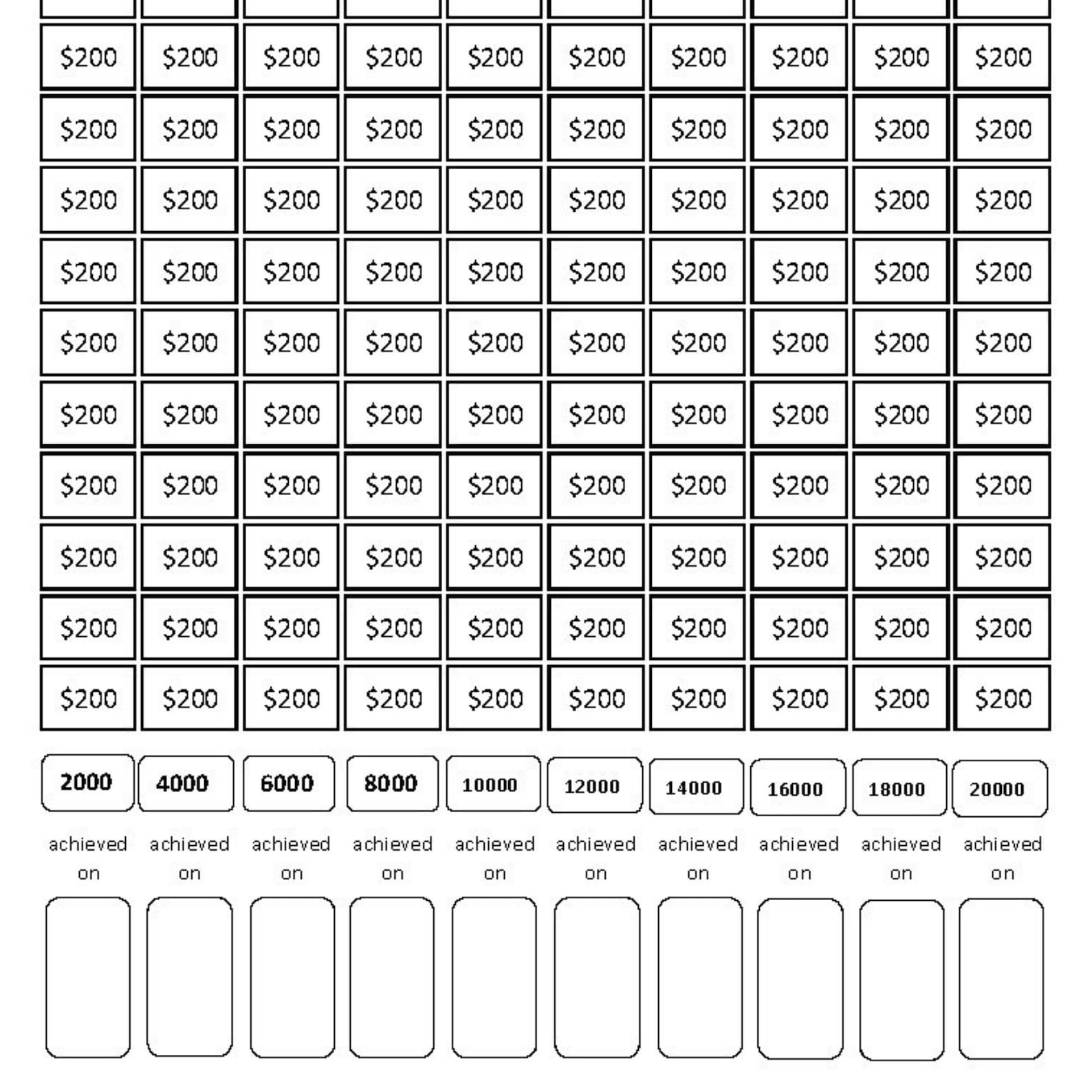20000 savings challenge saving tracker printable financial