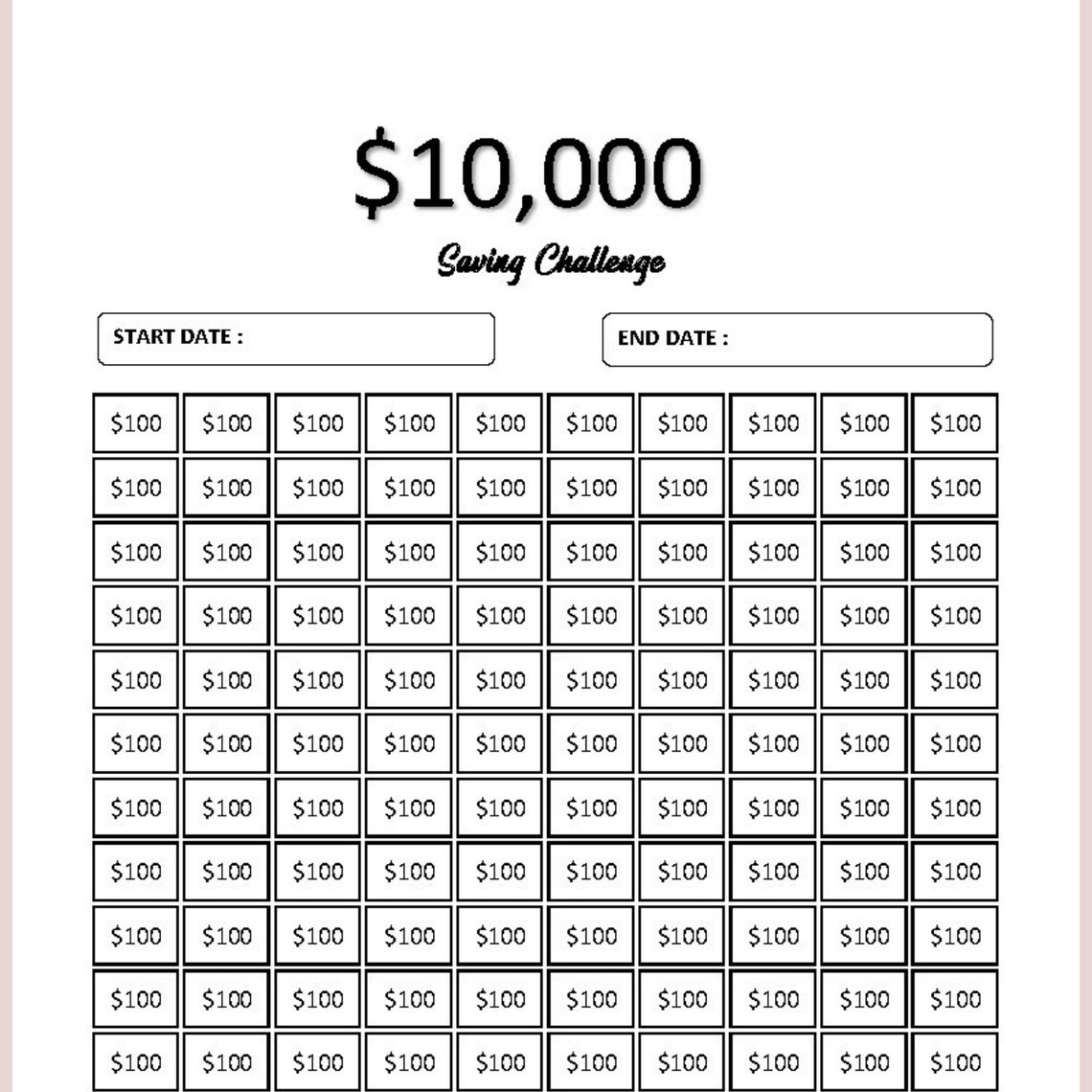 10000 Savings Challenge Tracker Zum Ausdrucken Finanzieller Tracker Geld Sparen Sofortiger 10000 Savings Challenge Tracker Zum Ausdrucken Finanzieller Tracker Geld Sparen Sofortiger