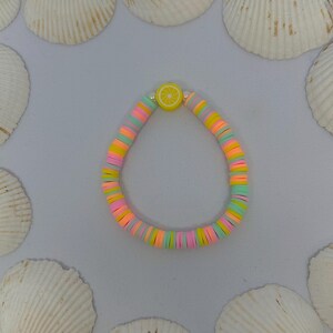 lemon bracelet preppy summer jewelry child fruit bracelet pastel teen jewelry beaded bracelet gift lemonade jewelry clay charm cute bracelet