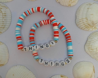 Thing 1 Thing 2 bracelet set beaded jewelry duo friend bracelet set matching beaded jewelry preppy teen beaded bracelet jewelry duo bracelet